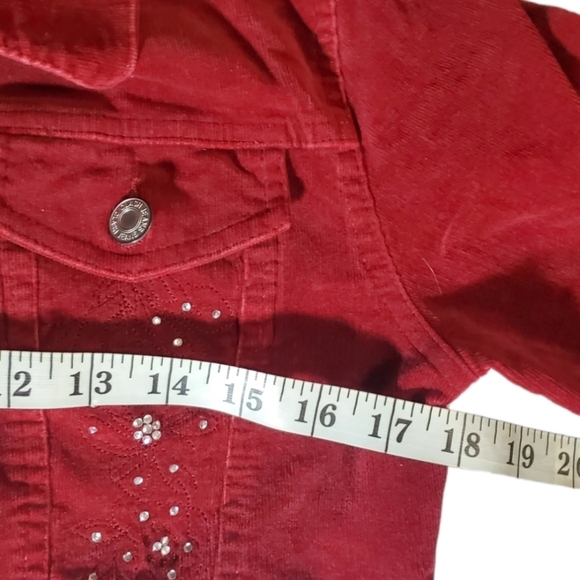 CLASH micro jacket Y2K dark red corduroy M - Picture 5 of 7